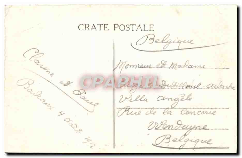 CPA Bordeaux La Porte des Salinieres — Verso