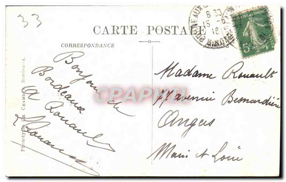CPA Bordeaux Faculte de Medecine — Verso