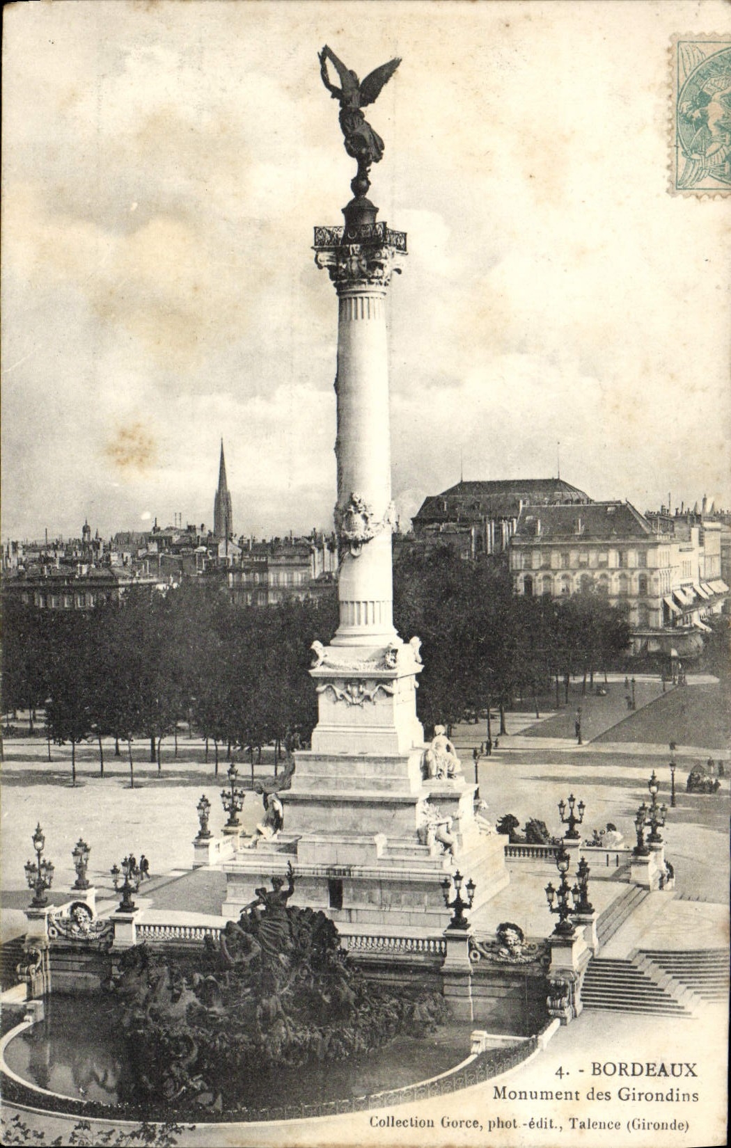 Bordeaux — Monument des Girondins — Collection Gorce, phot.-édit., Talence (Gironde)