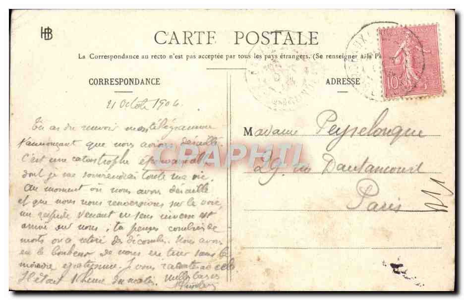 CPA Bordeaux Le Grand Pont Sur La Garonne Et L'Eglise St Michel — Verso