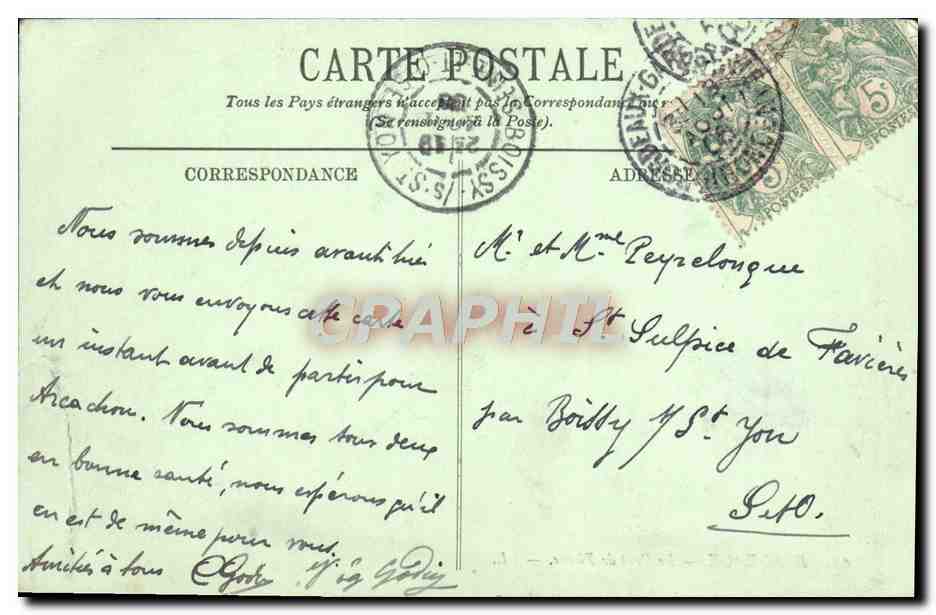 CPA Bordeaux Le Pont de Pierre — Verso