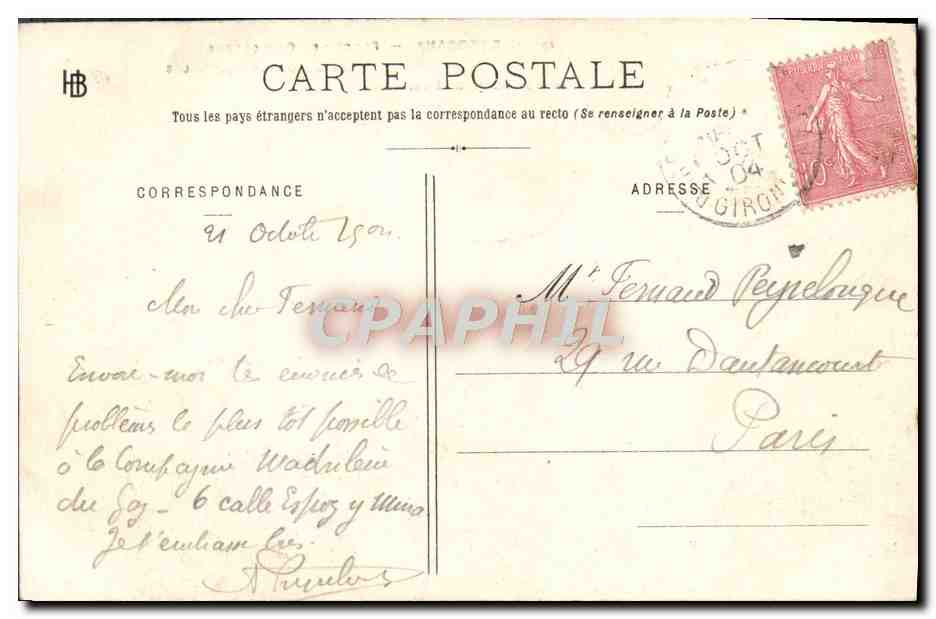 CPA Bordeaux Place Des Quinconces Les colonnes rostrales  — Verso