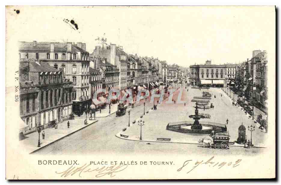 CPA Bordeaux Place Et Alles De Tourny