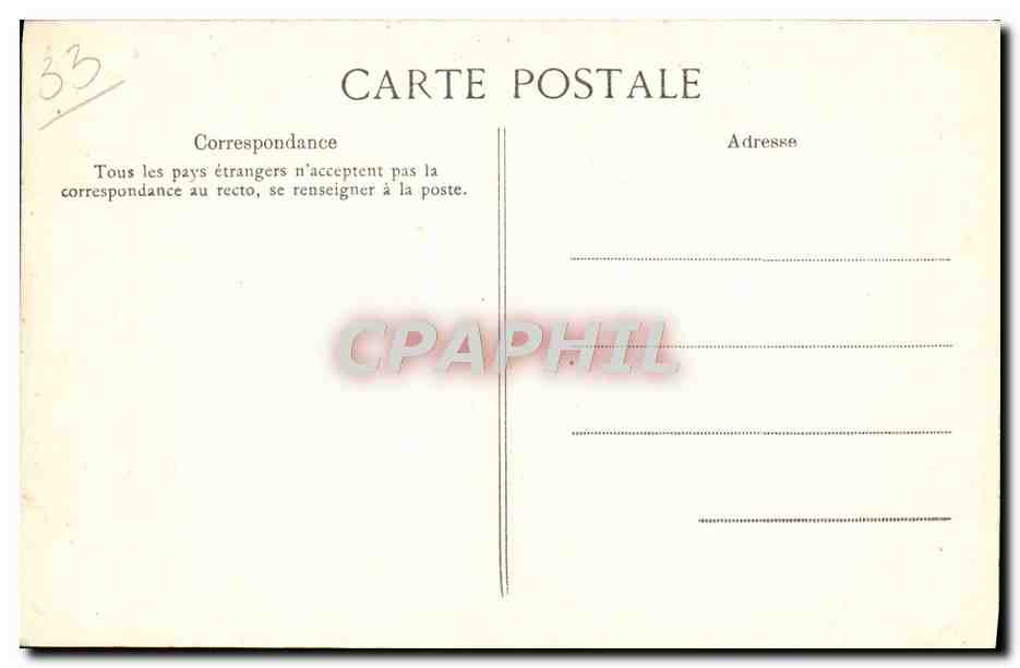 CPA Bordeaux Le Grand Theatre Municipal — Verso