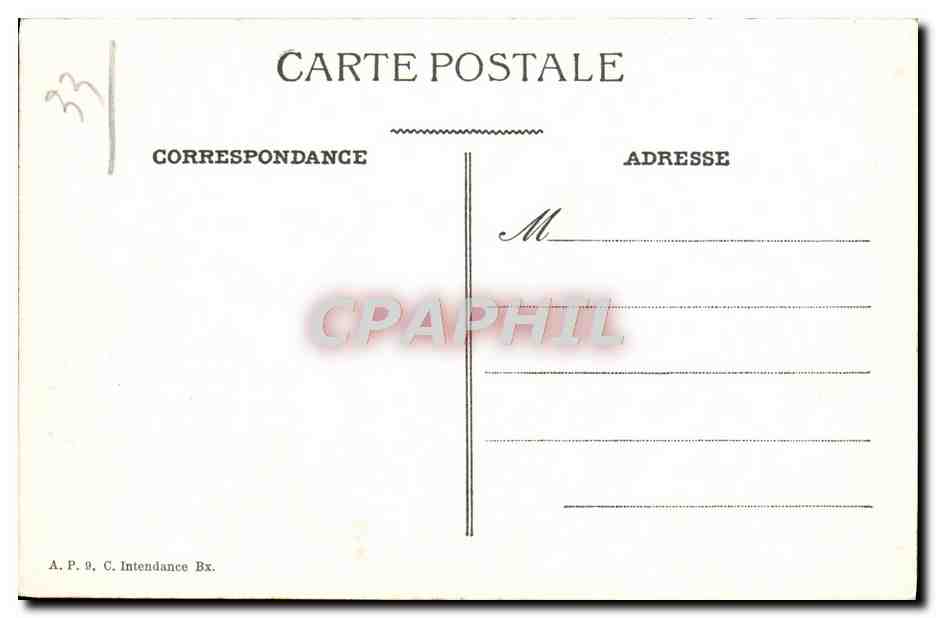 CPA Bordeaux Monument des Girondins — Verso
