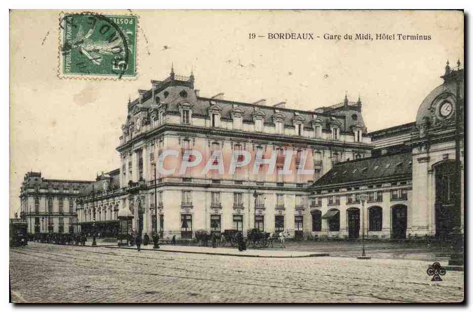 CPA Bordeaux Gare Du Midi Hotel Terminus