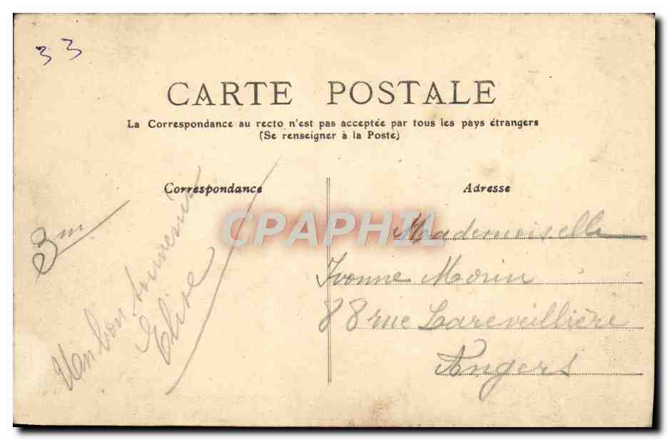 CPA Bordeaux Gare Du Midi Hotel Terminus — Verso