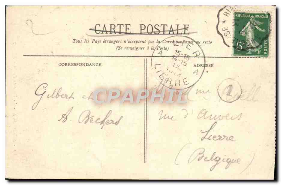 CPA Bordeaux La Porte du Palais  — Verso