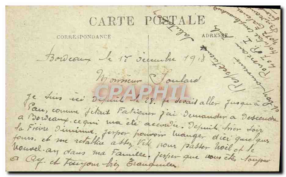 Bordeaux — Cours de l'Intendance — C. B. — n° 177 — Rückseite
