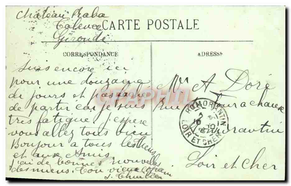 CPA Bordelais Coiffe des Environs de Bordeaux Folklore — Verso