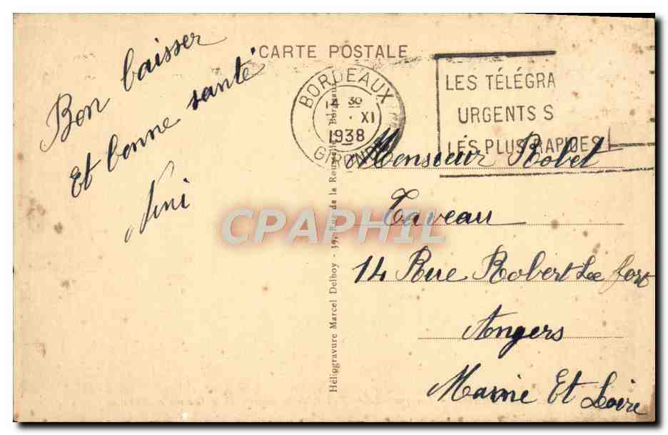 CPA Bordeaux Les Quais Louis XVIII de la Bourse de la Douane et Richelieu  — Verso