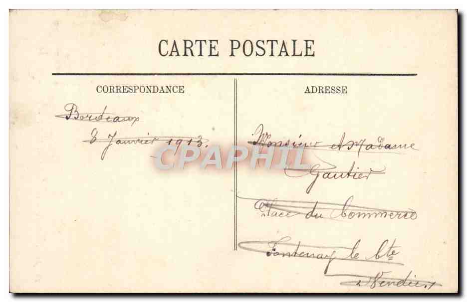 CPA Bordeaux La Tour Saint Michel — Verso