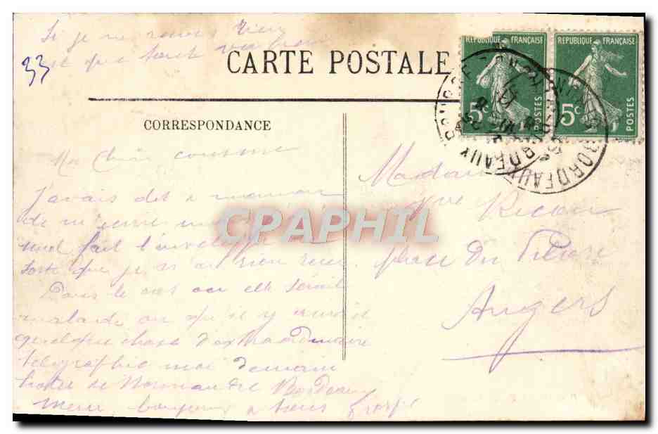 CPA Bordeaux La Cathedrale et la Tour Pey Berland — Verso