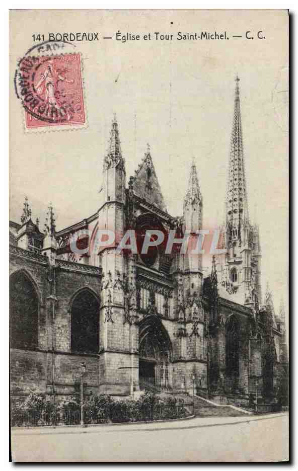 CPA Bordeaux Eglise et Tour Saint Michel