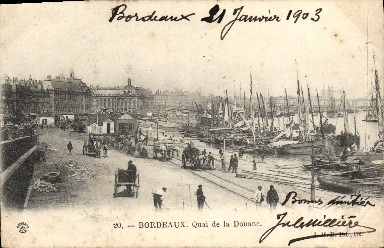 Bordeaux — Quai de la Douane — Jules Millière, I.H.B. Ed., Bx.