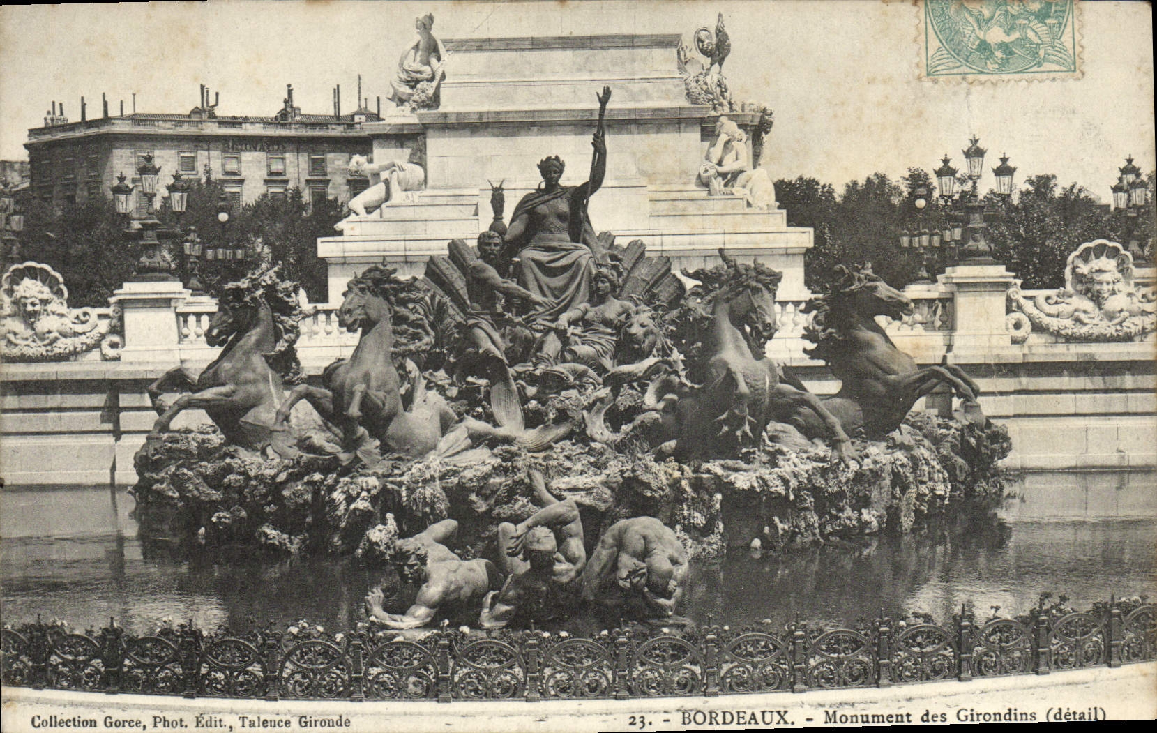Bordeaux - Monument des Girondins (détail) — Collection Gorce, Phot. Édit., Talence Gironde, n°23