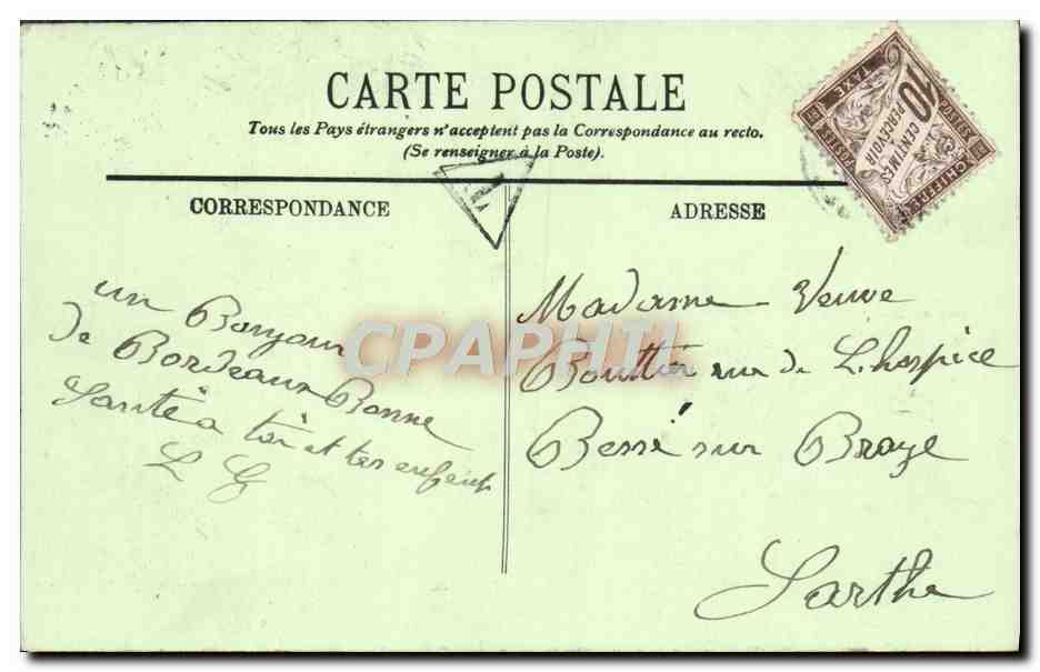 CPA Bordeaux Eglise Saint Ferdinand — Verso