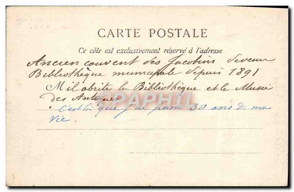 CPA Bordeaux Bibliotheque de la ville Place du Chatelet  — Verso