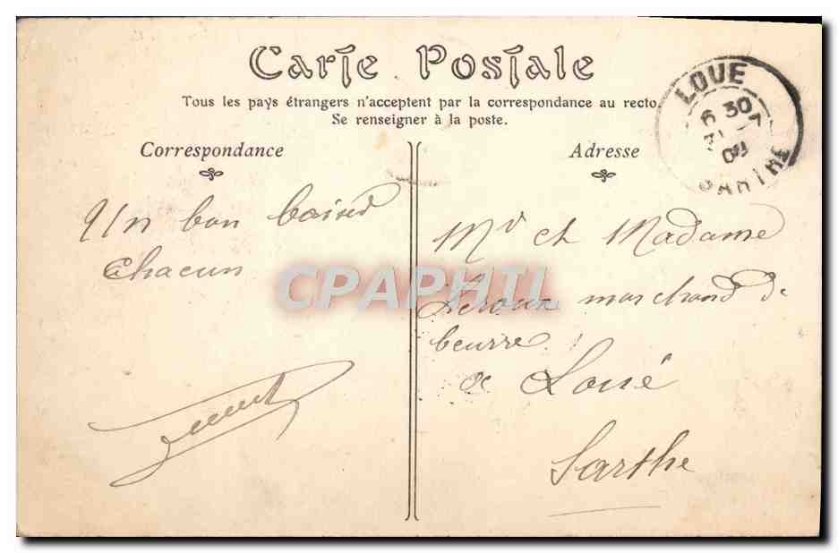 CPA Bordeaux La Place de la Comedie — Verso