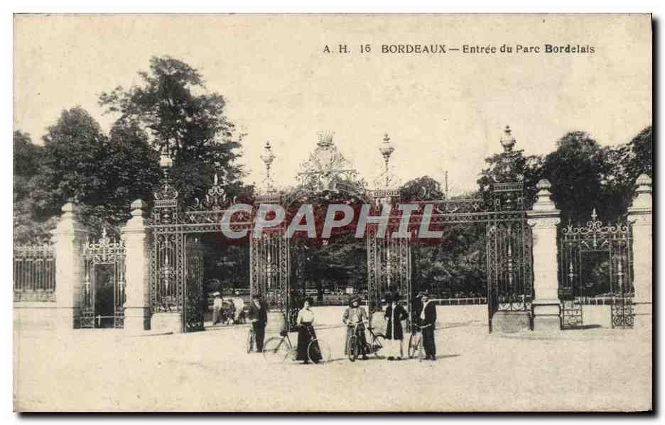 CPA Bordeaux Entree du Parc Bordelais Velo cycle