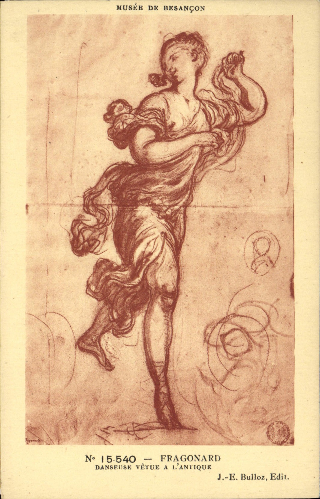 CPA Musee de Besancon Fragonard Danseuse vetue a l'antique