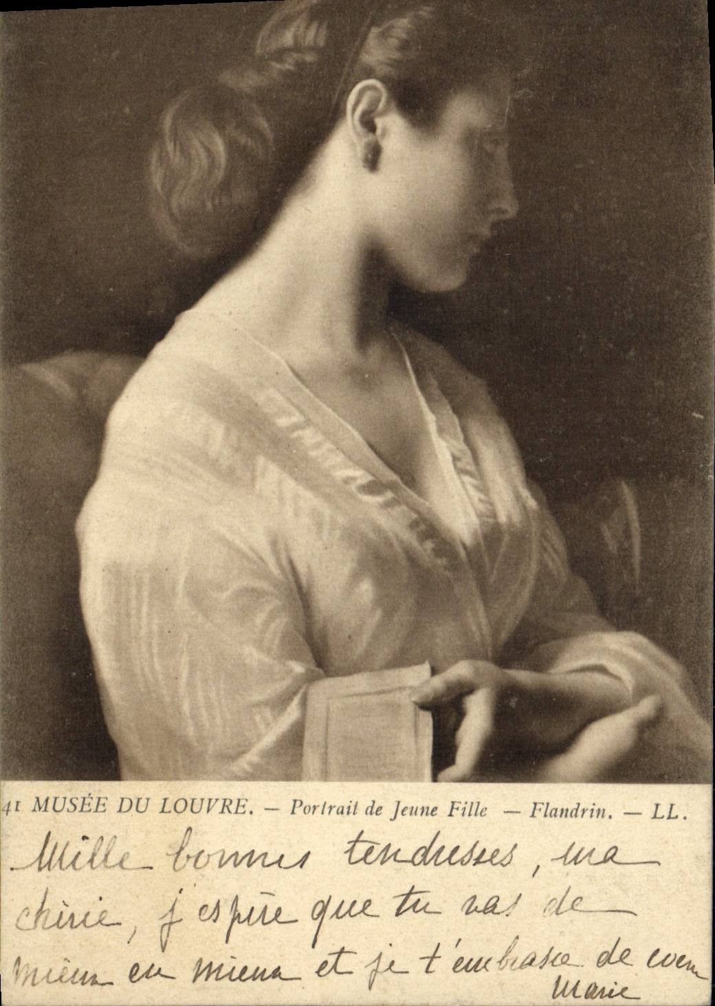 CPA Musee du Louvre Portail de Jeune Fille Flandrin 