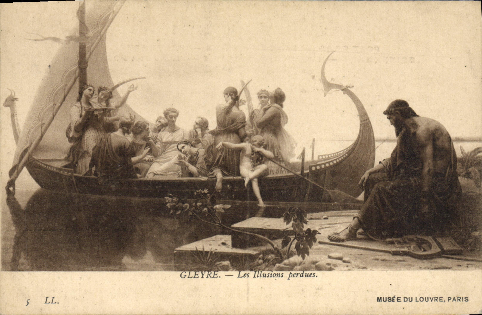 CPA Gleyre Les lllusions perdues Musee du Louvre Paris Bateau