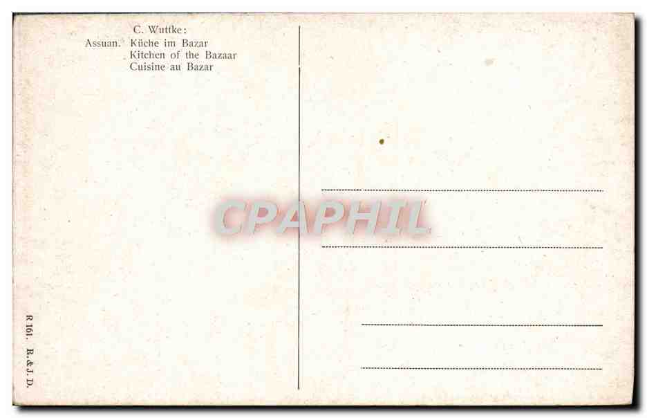 CPA C Wuttke Assuan Cuisine au bazar Egypt Egypte — Rückseite
