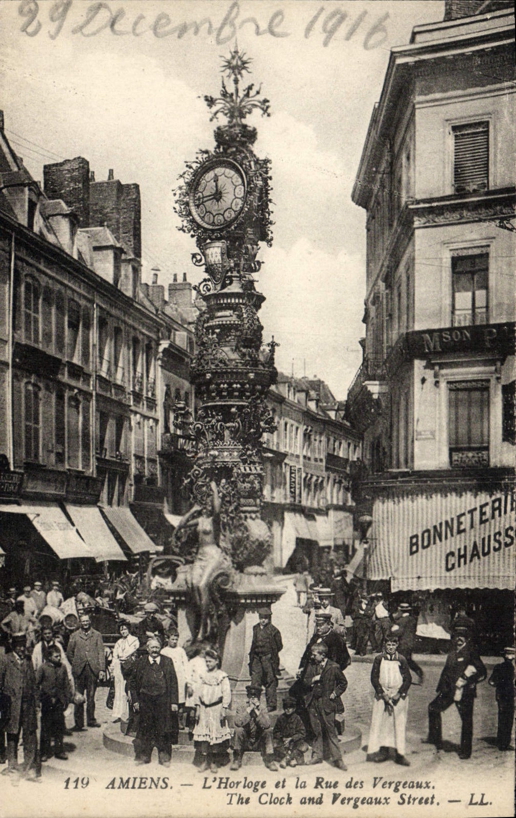 Amiens — Die Uhr und Rue des Vergeaux — LL. n°119