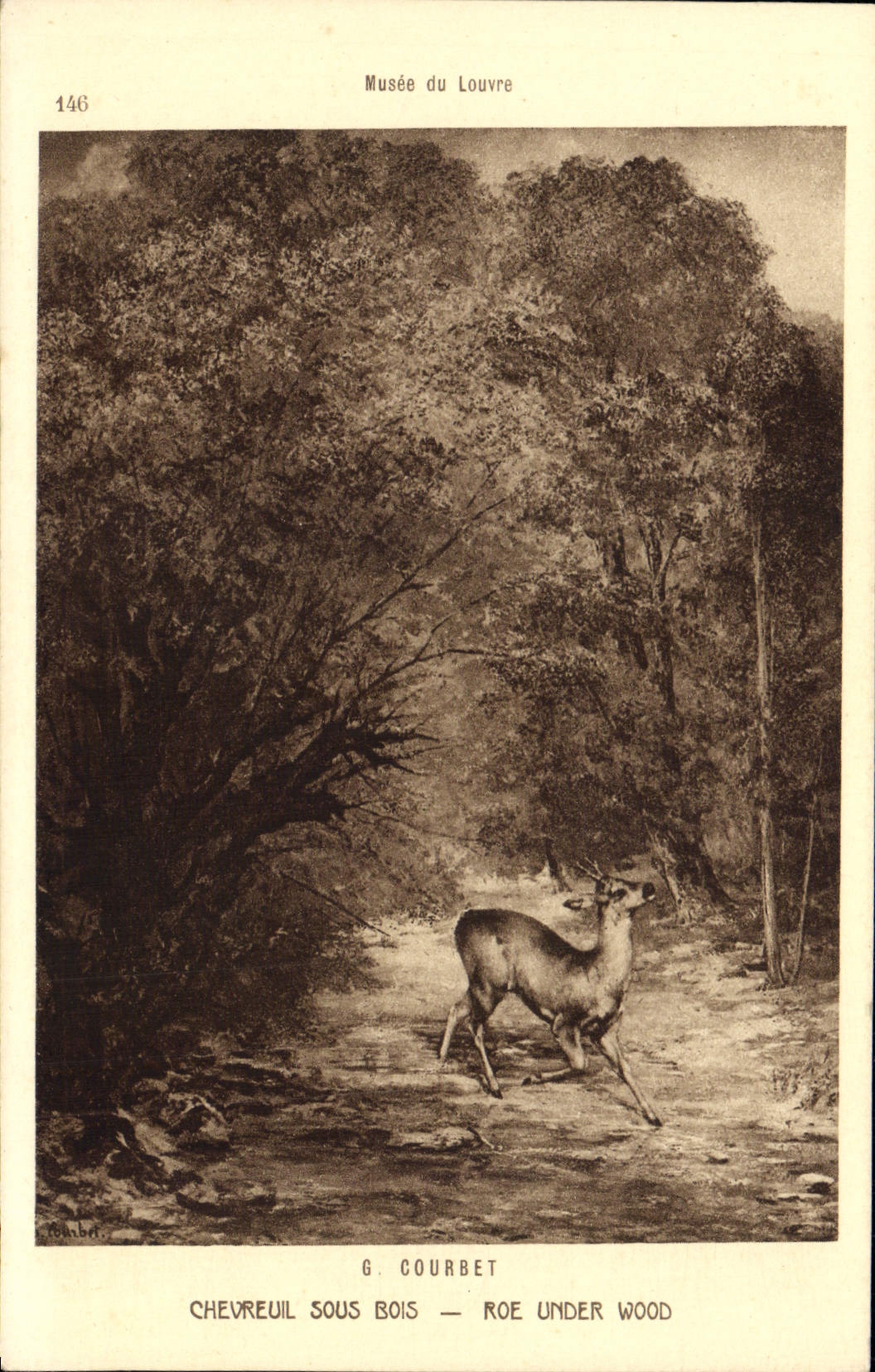 CPA Musee du Louvre Courbet Chevreuil Sous Bois 