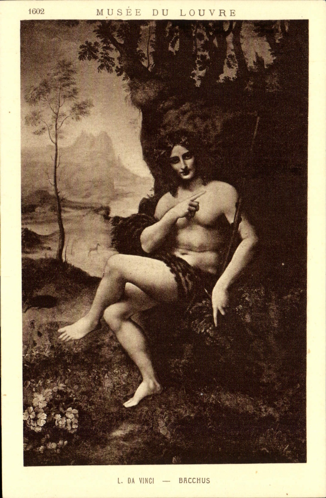 CPA Musee du Louvre Bacchus L da Vinci