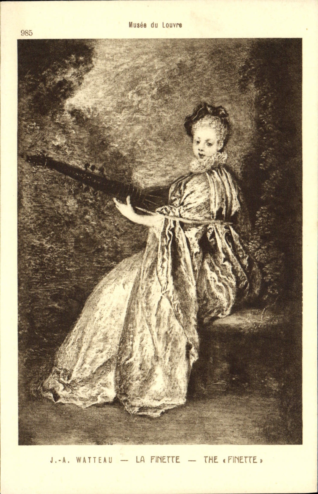 CPA Musee du Louvre J A Watteau La Finette 
