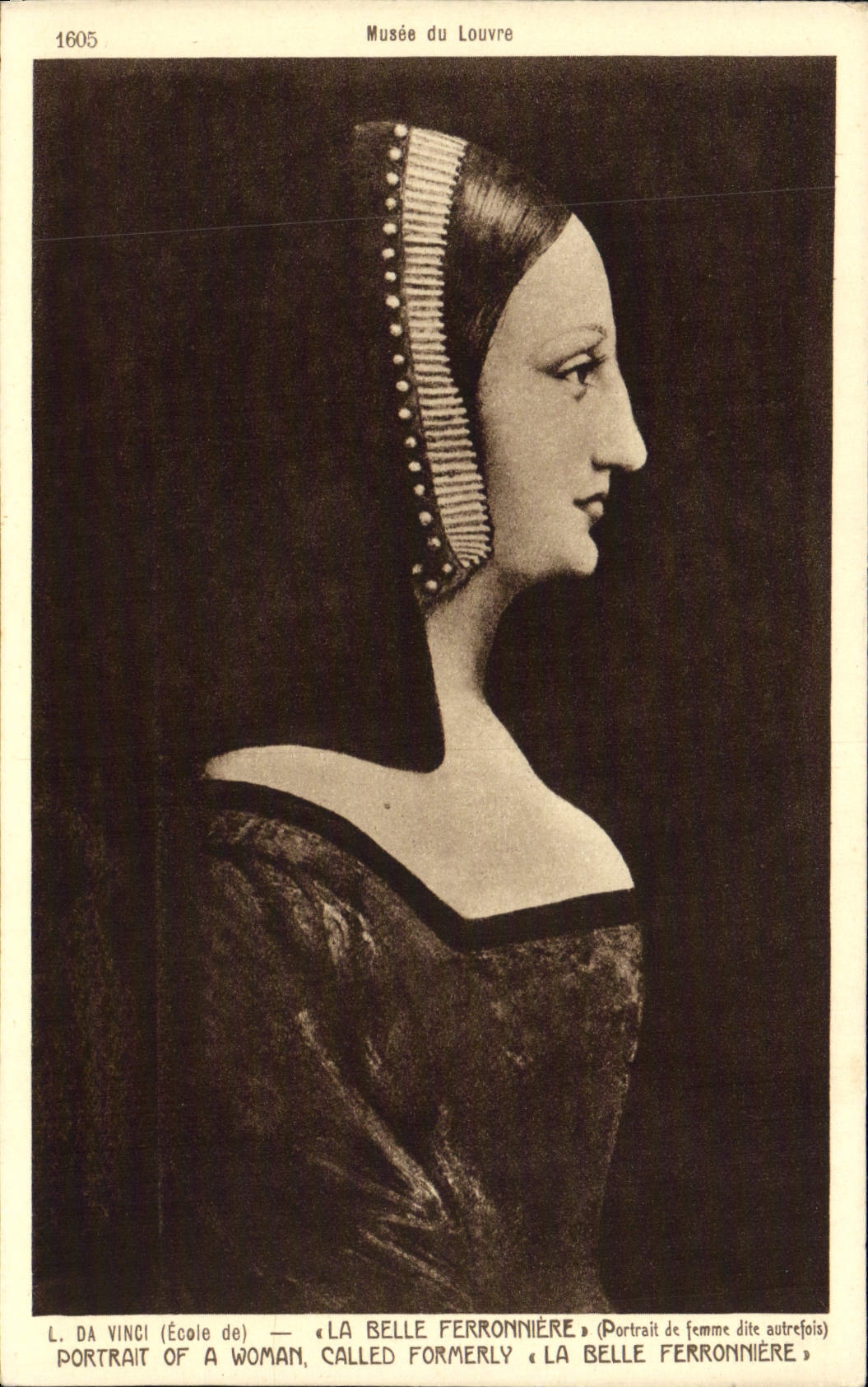 CPA Musee du Louvre L Da Vinci La Belle Ferronniere 