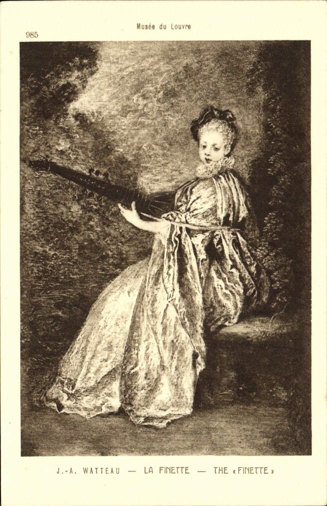 CPA Musee du Louvre J A Watteau La Finette 