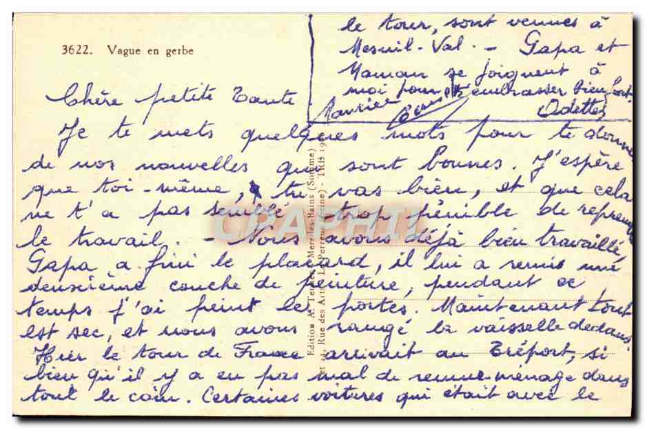 CPA Vague en gerbe  — Verso