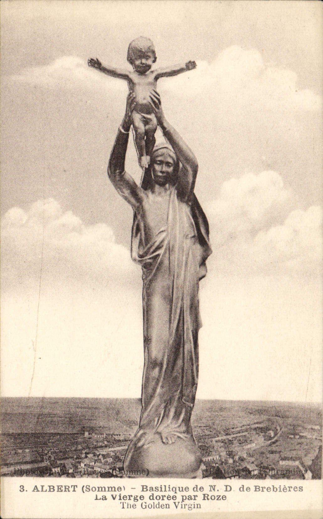 Albert (Somme) — La Vierge dorée par Roze — Basilique N.D. de Brebières