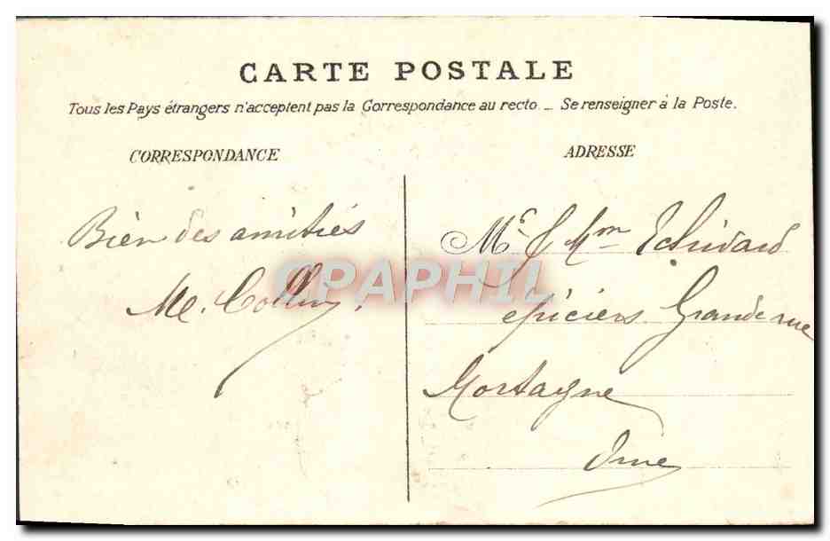 CPA Amiens La Caserne du Train des Equipages Militaria — Back