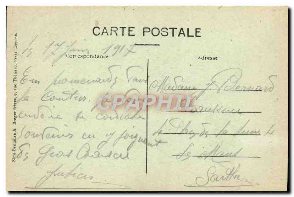 CPA Ruines du fort de Ham Militaria — Back