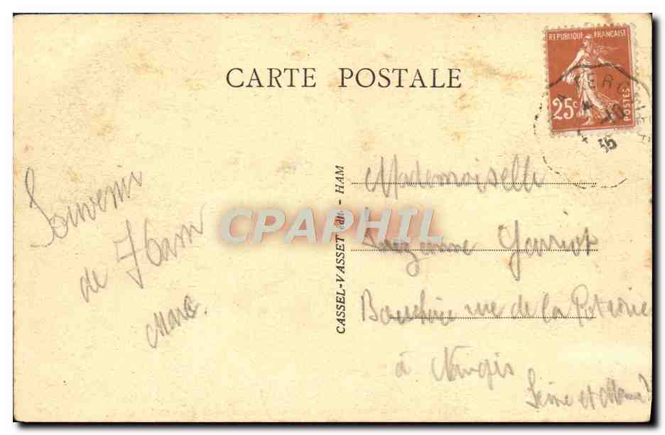 CPA Ham Le Chateau detruit par les Allemands Militaria — Back
