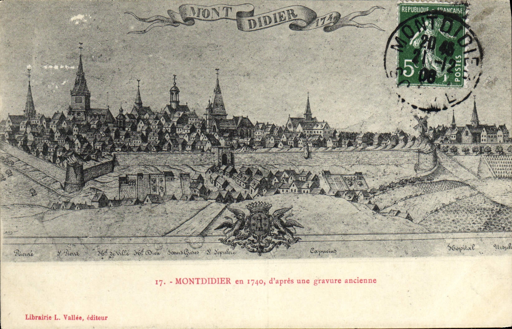 CPA Montdidier en 1740 d'apres une gravure ancienne 