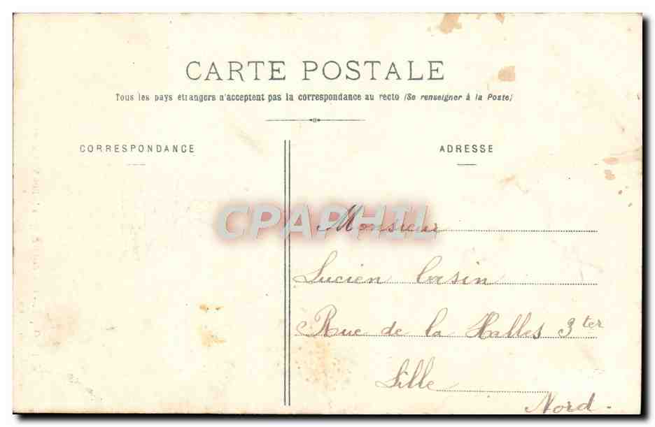 CPA Peronne Grande Place apres le Bombardement de 1870 1871 Militaria — Back