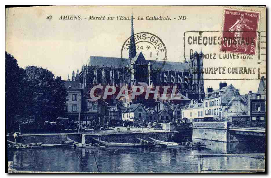 CPA Amiens Marche sur l'Eau La Cathedrale 