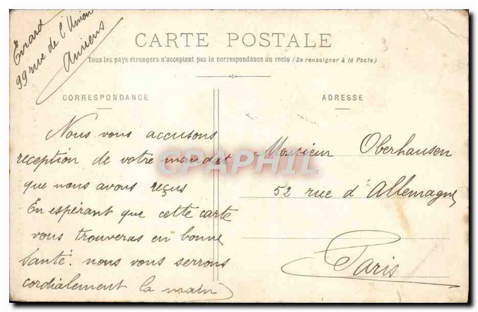 CPA Amiens Cathedrale a vol d'oiseau  — Rückseite