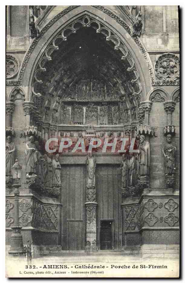 CPA Amiens Cathedrale Porche de St Firmin 