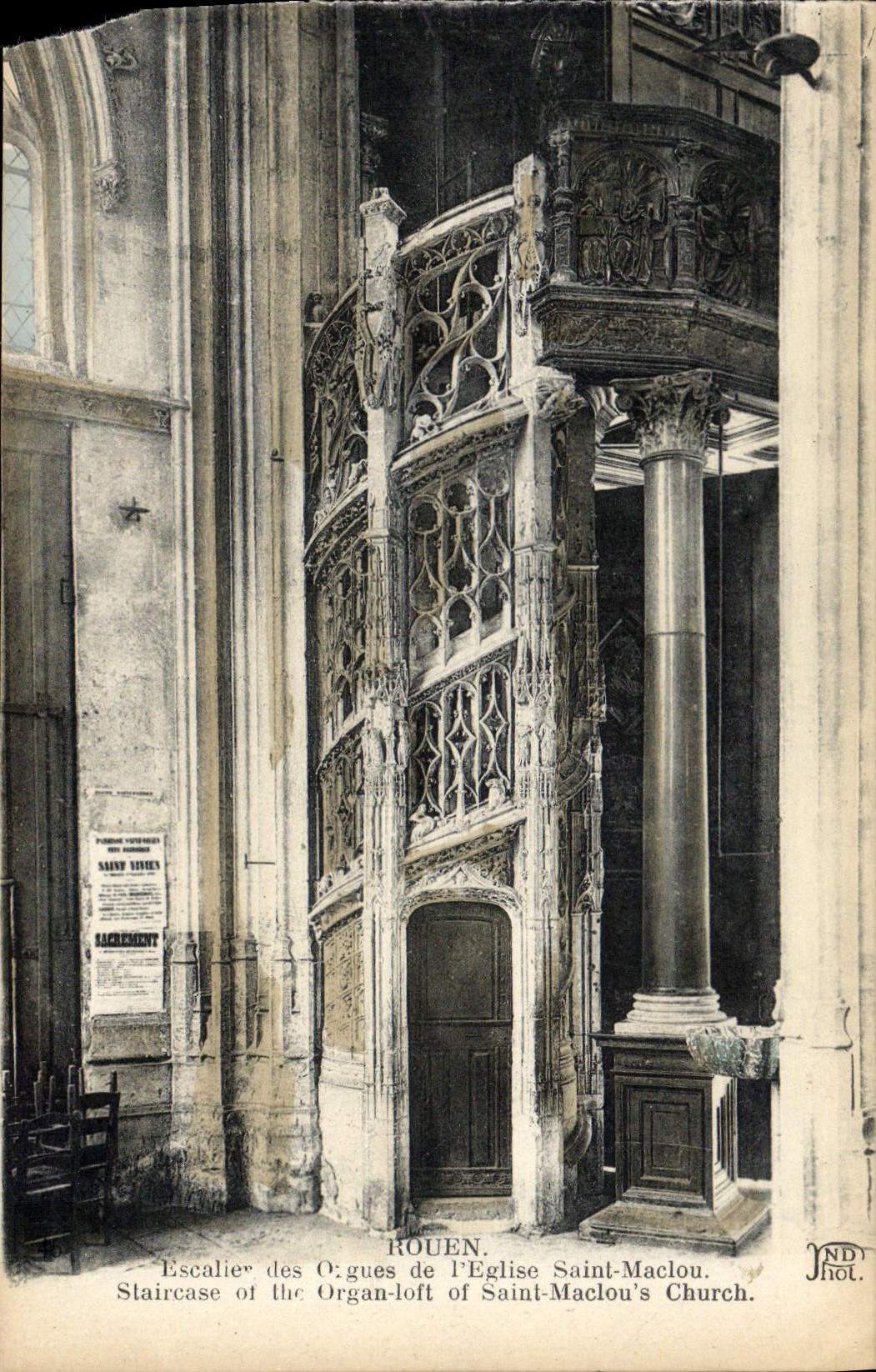 CPA Rouen Escalier des Orgues de L'Eglise Saint Maclou 