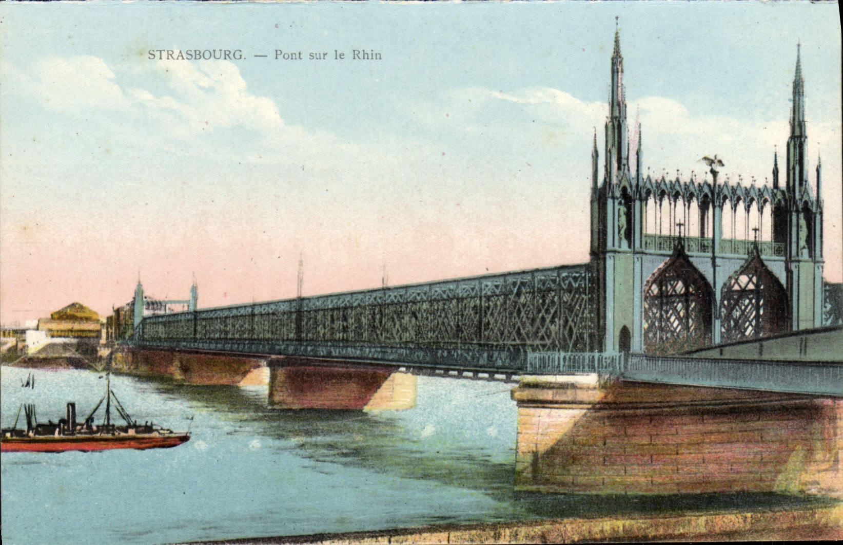 CPA Strasbourg Pont sur le Rhin 