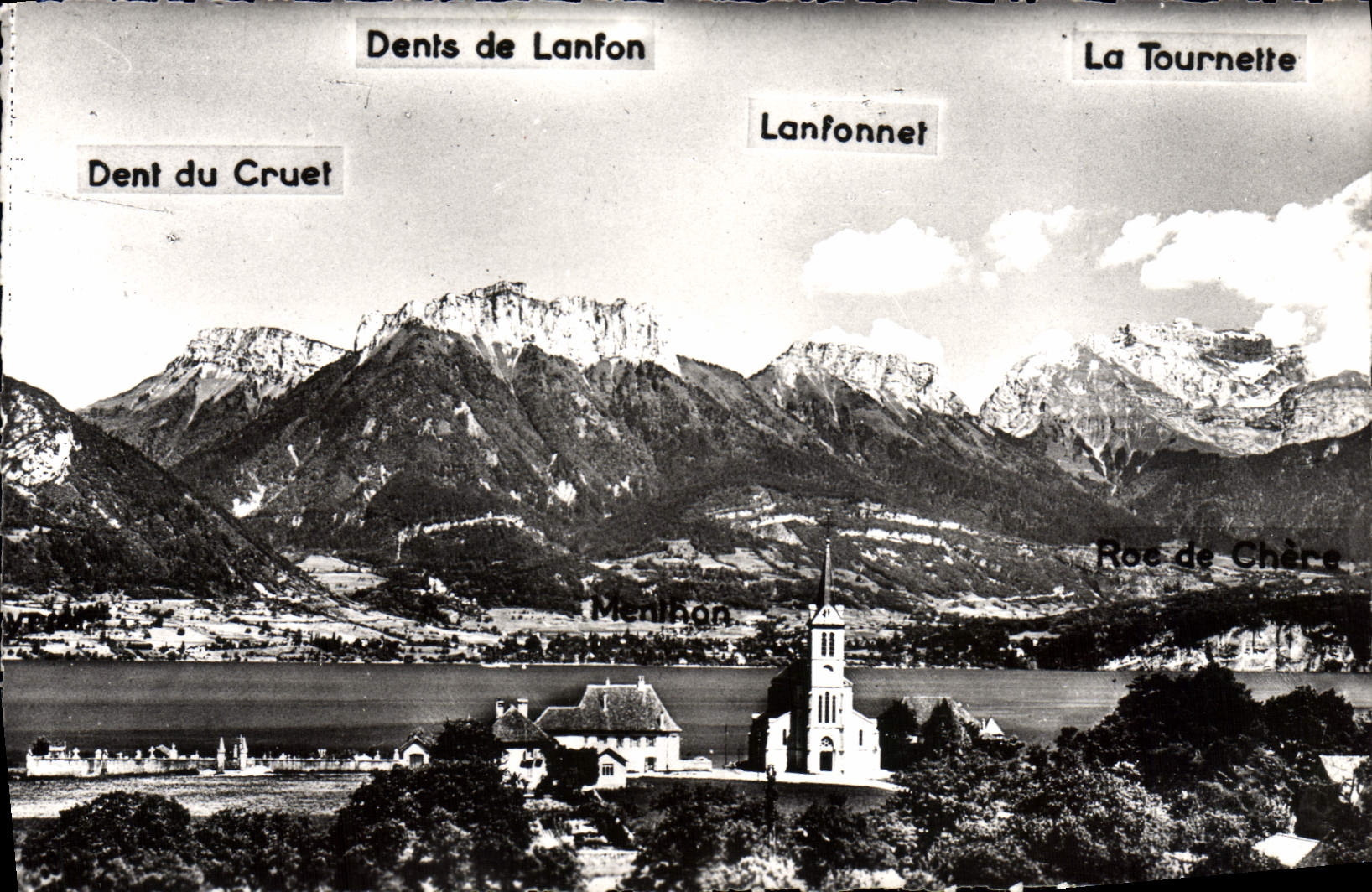 Panorama des Dents de Lanfon et La Tournette — Lac d'Annecy — Édition G. ROSSA-MIGNOD