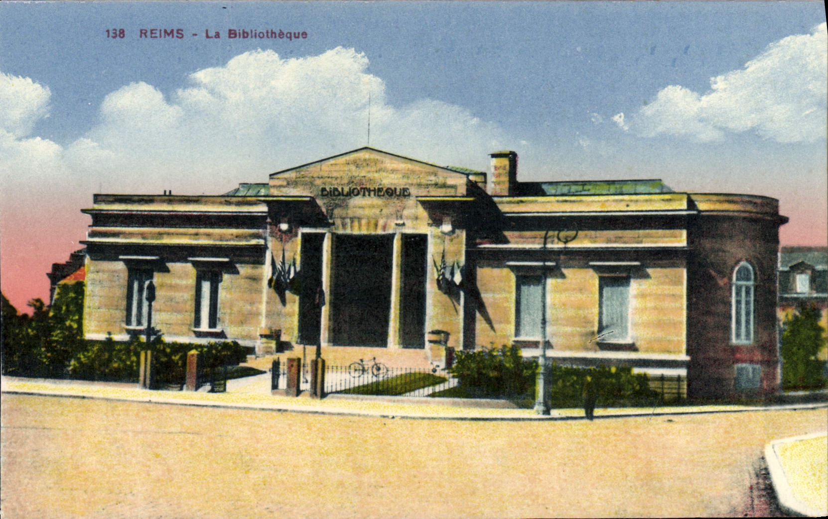 CPA Reims La Bibliotheque