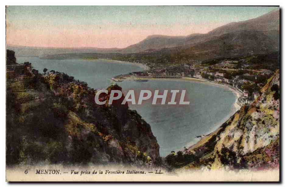 CPA Menton Vue Prise de la Frontiere Italienne 