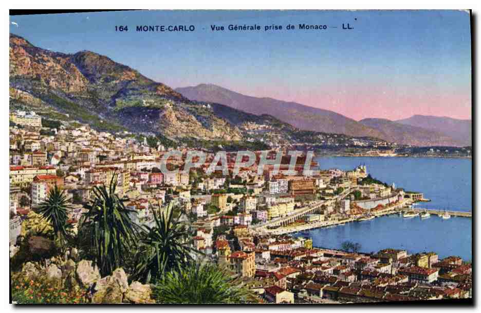 CPA Monte Carlo Vue Generale Prise De Monaco